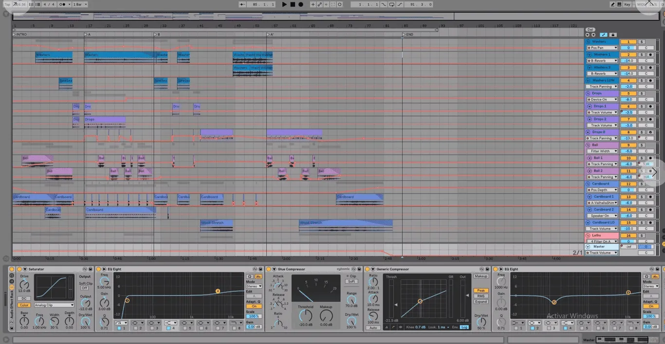 Sesión en Ableton Live